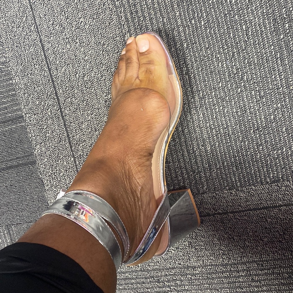 Public Desire block heeled sandals .EUC size 8